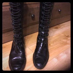 Matisse Benjamin Black Leather Military Boots